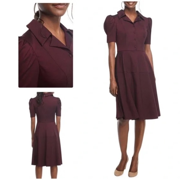 Gal Meets Glam Dresses & Skirts - Gal Meets Glam Nina Wine Maroon Twill Dress Size 6 RARE